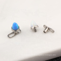 Custom Implant Titanium Spike Opal Top Surface Piercing Skin Diver Dermal Anchor Piercing Jewelry